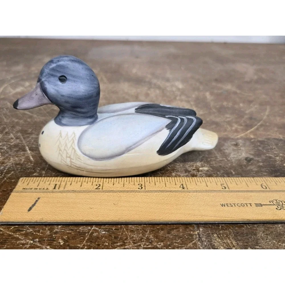 Vintage Ceramic Mallard Duck Decoy Figurine Hand Painted Taiwan 5